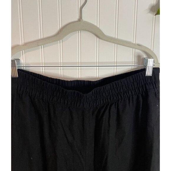 Old Navy Black High-Rise Wide-Leg Comfort Waistband Linen-Blend Pants Petite L - Picture 3 of 13